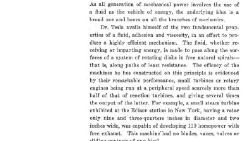 Preview of Tesla's New Method of and Apparatus for Fluid Propulsion article