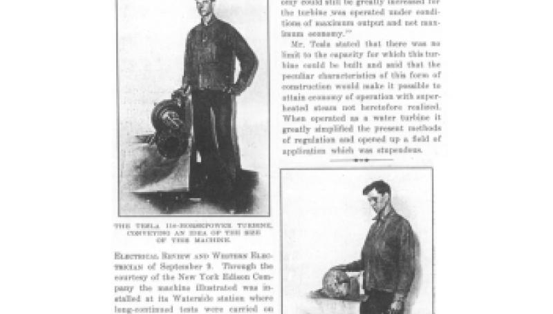 Preview of The Tesla Turbine (September 30, 1911) article