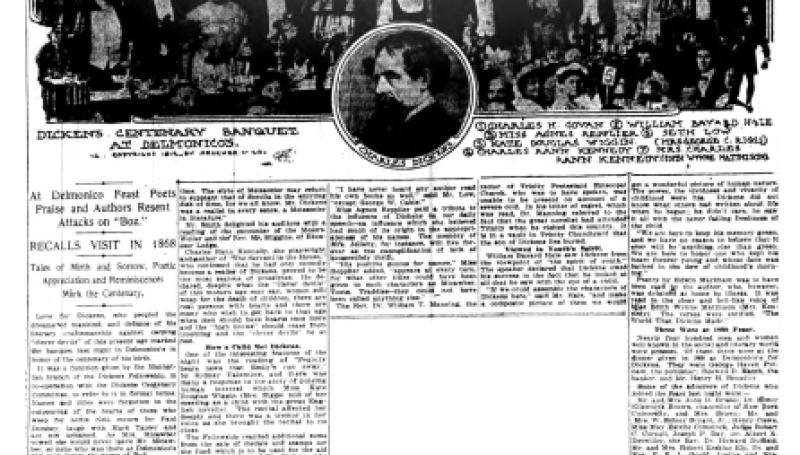 Preview of Dickens Centenary Banquet at Delmonicos article