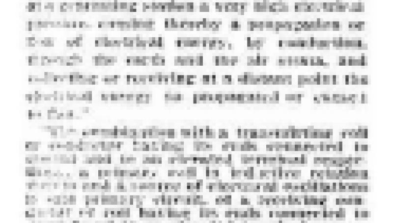 Preview of Nikola Tesla - His Patented Inventions - The Basic Character of His Claims article