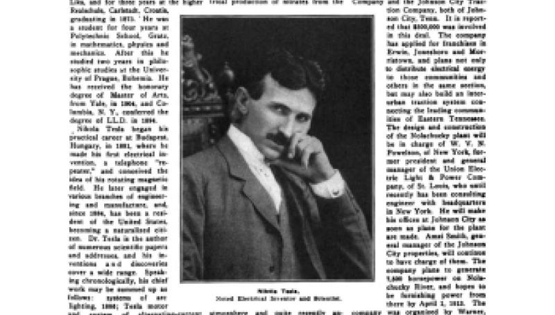 Preview of Nikola Tesla article