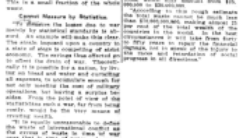 Preview of Nikola Tesla Estimates That Waste Due to War Will Be $70,000,000,000 article