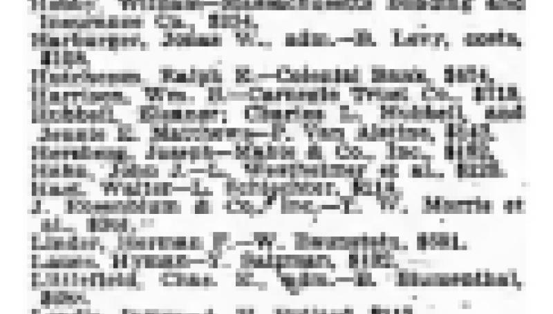Preview of New York County Judgments (Feb. 2, 1915) article