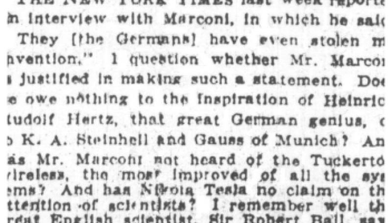 Preview of The Inventor of Wireless article