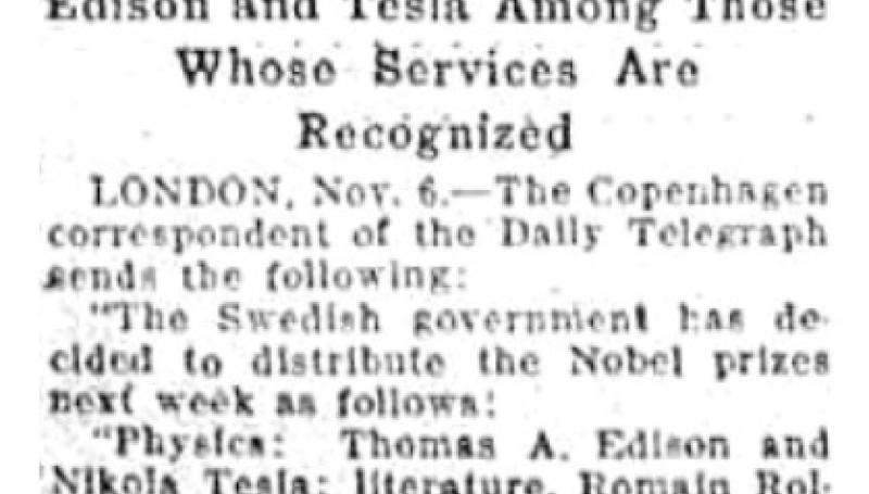 Preview of Announces Award of the Nobel Prizes article