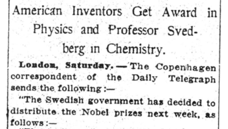 Preview of Nobel Prizes for Edison and Tesla article