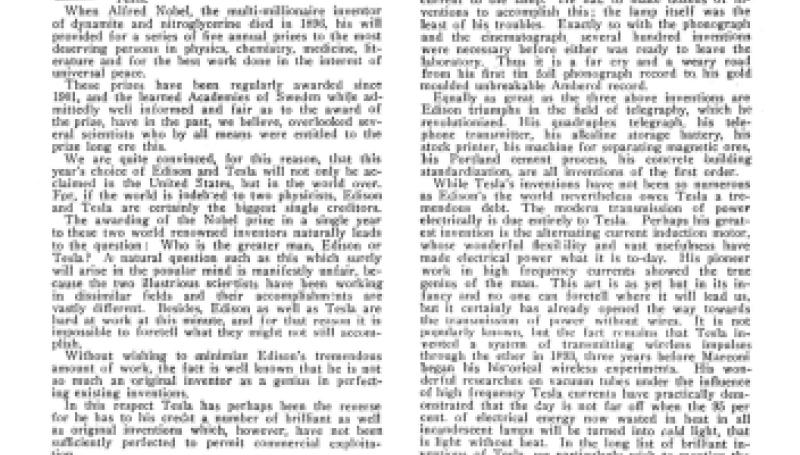 Preview of Edison and Tesla article