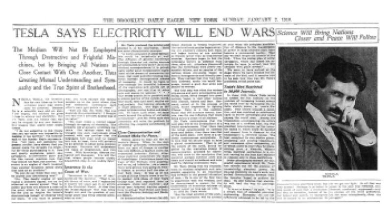 Preview of Tesla Says Electricity Will End Wars article