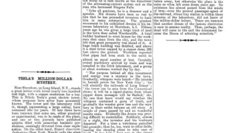 Preview of Tesla's Million-Dollar Mystery (reprint) article