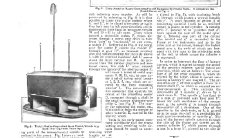 Preview of Tesla's Early Work with Radio Controlled Vessels article
