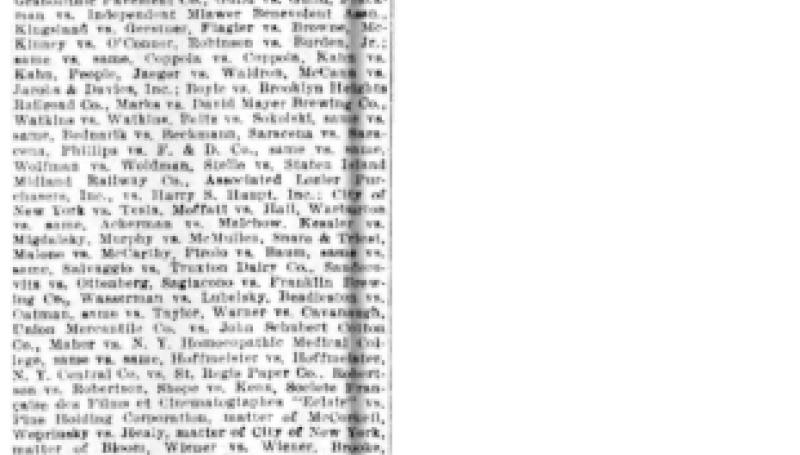 Preview of New York Supreme Court Calendar (Aug. 3, 1916) article