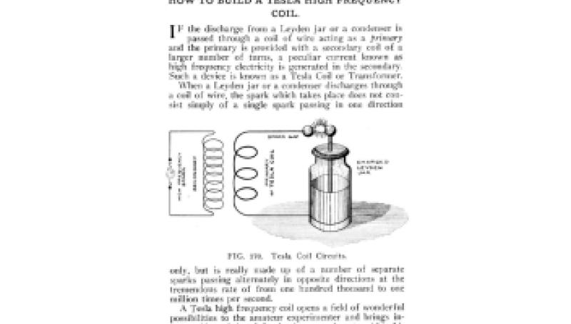Preview of How to Build a Tesla High Frequency Coil article