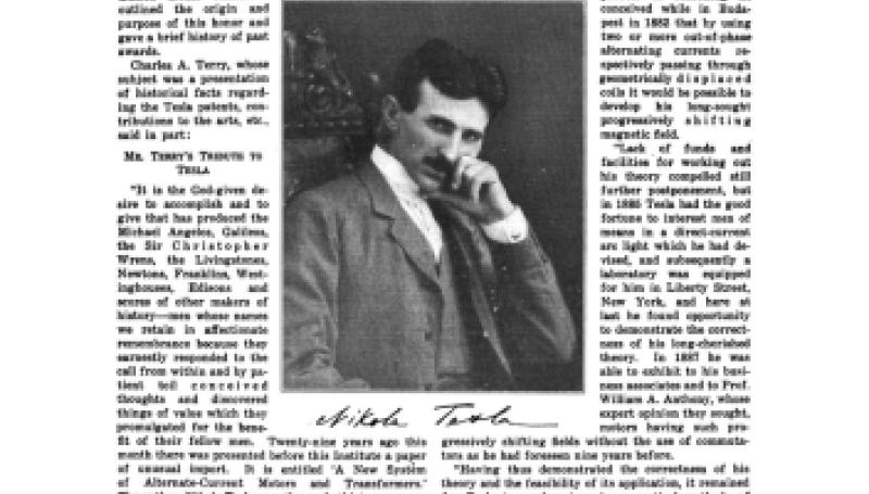 Preview of Nikola Tesla Becomes the Recipient of Edison Medal article