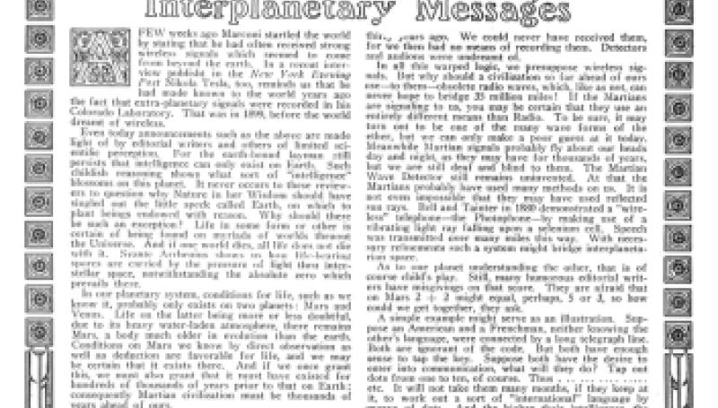 Preview of Interplanetary Messages article