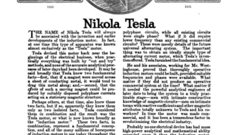 Preview of Nikola Tesla article
