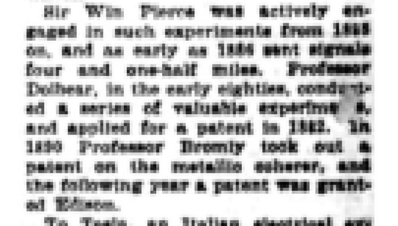 Preview of How it Started - Wireless Telegraphy article