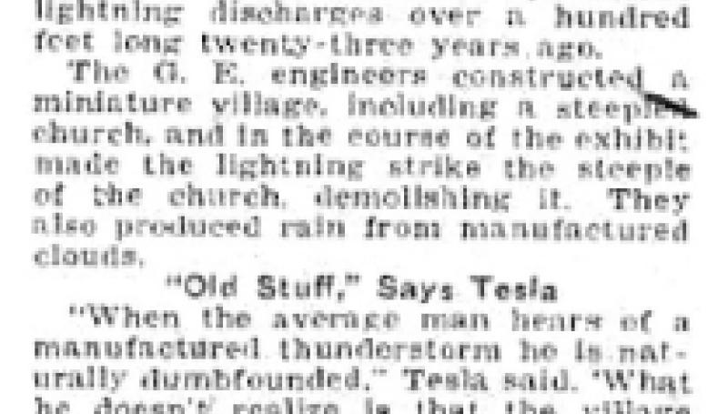 Preview of Nikola Tesla Says He Was The First One to Make Lightning article