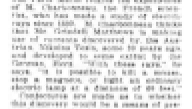 Preview of "Death Ray" Cause of Warm Discussion article