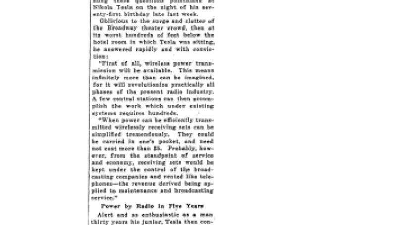 Preview of Power by Radio Predicted for Near Future article