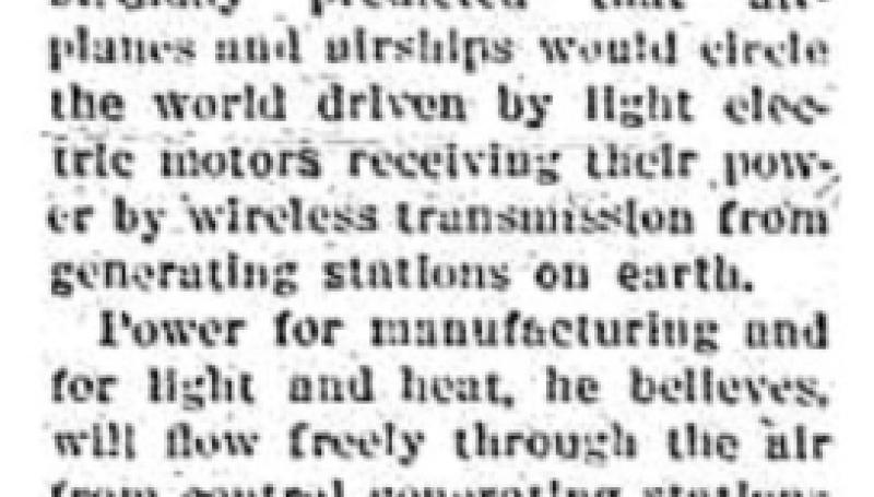 Preview of Tesla Sees Fleets Using Wireless Power article