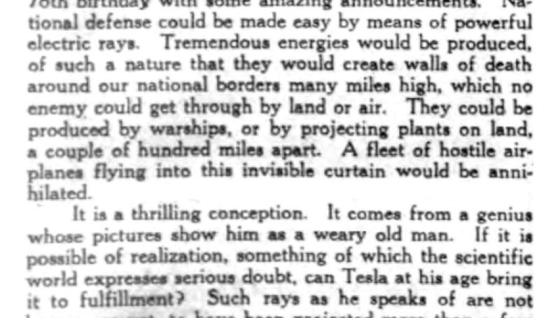 Preview of Tesla's Death Rays (reprint 2) article