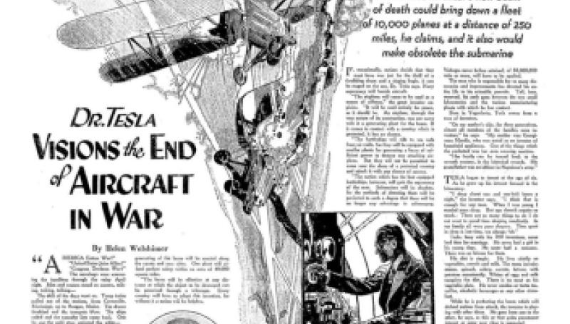 Preview of Dr. Tesla Visions the End of Aircraft in War article