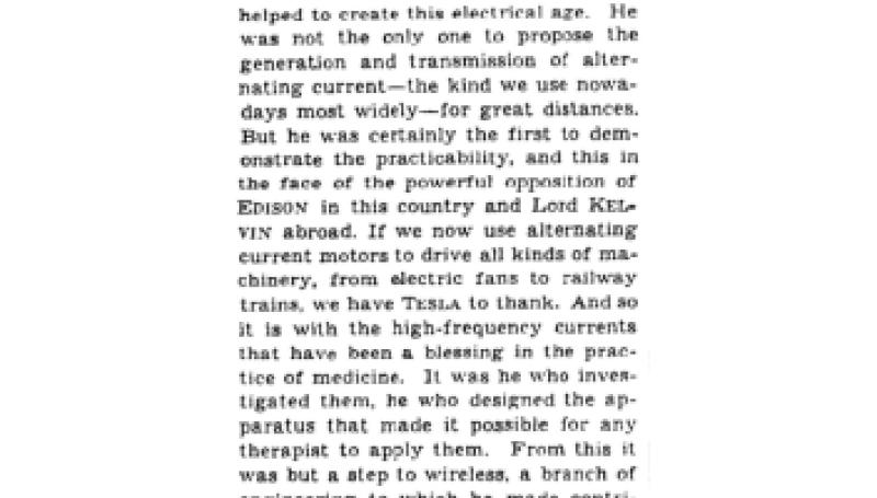 Preview of Nikola Tesla at 80 article