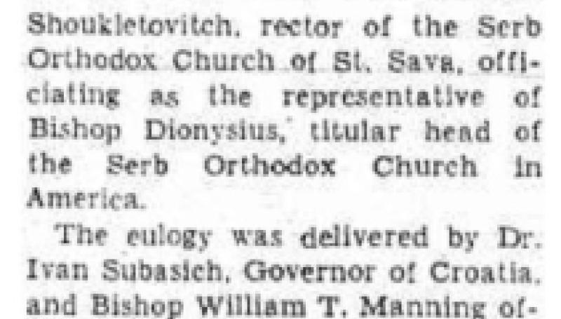 Preview of Rites for Dr. Tesla Held in Cathedral article