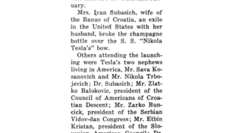 Preview of Liberty Ship Named S. S. Nikola Tesla article