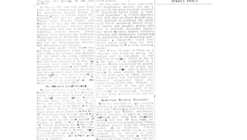 Preview of "Prodigal Genius" Gives Tesla's Checkered Life article