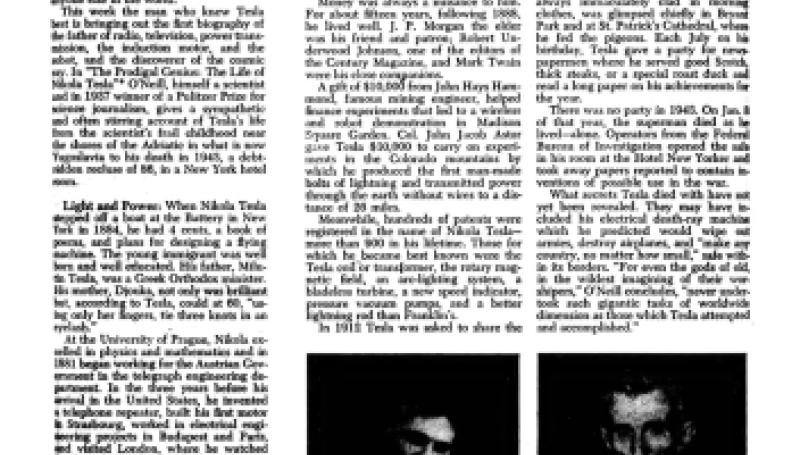 Preview of Nikola Tesla: Prophet of Tomorrow article