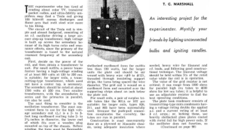 Preview of The Design & Construction of Vacuum Tube Tesla Coils article