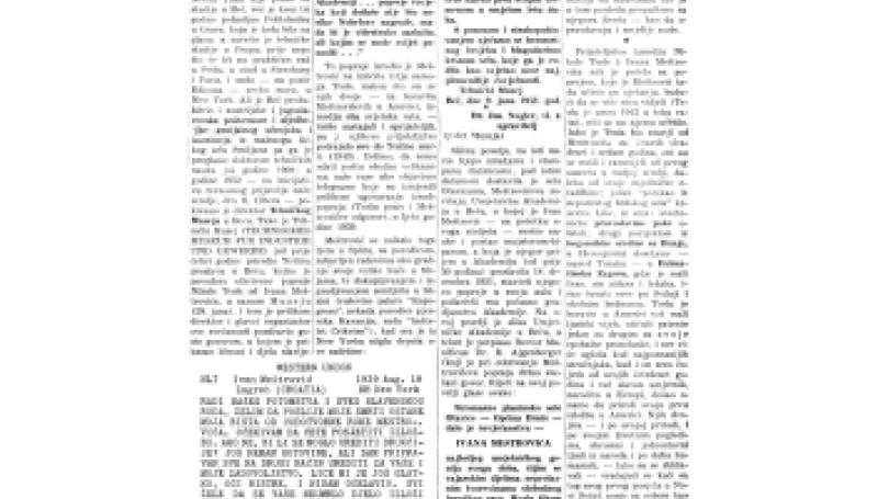 Preview of Centenary of the Birth of the Genius Croatian - American Scientist Tesla - Nikola Tesla and Ivan Meštrović article