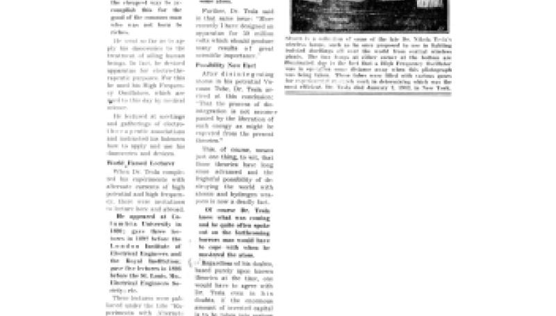 Preview of Electrical Genius Foresaw Atomic Age article