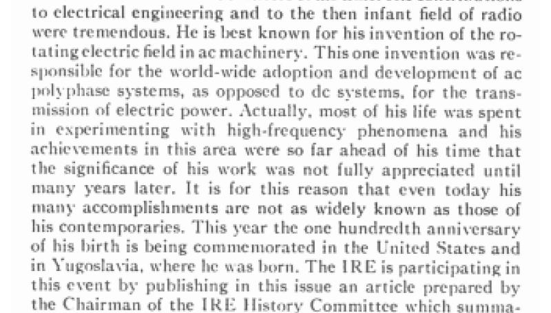 Preview of Nikola Tesla, 1856-1943 - Editorial article