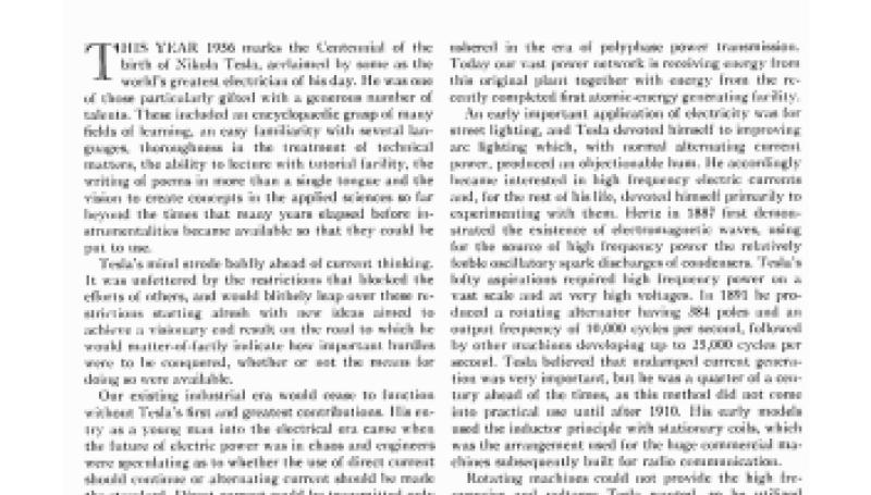 Preview of Nikola Tesla - 1856-1943 article