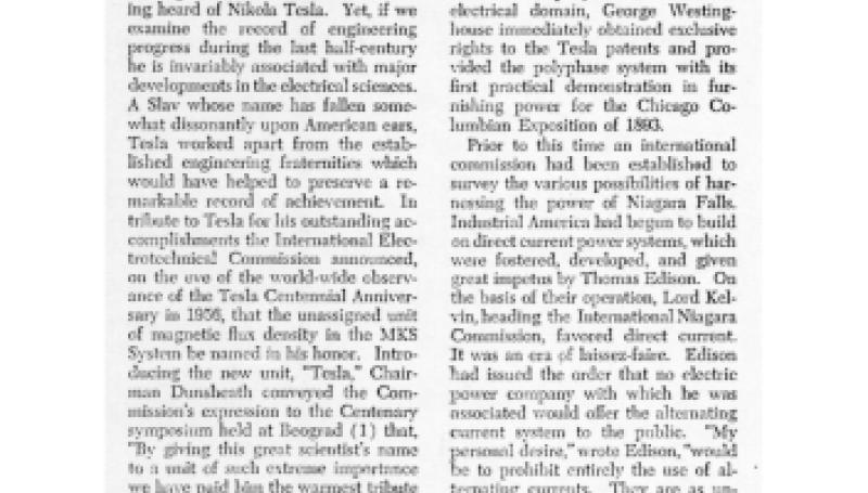 Preview of Nikola Tesla - Last of the Pioneers? article