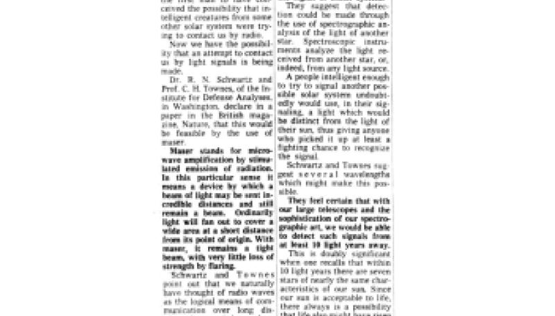 Preview of Light Signals from Space article