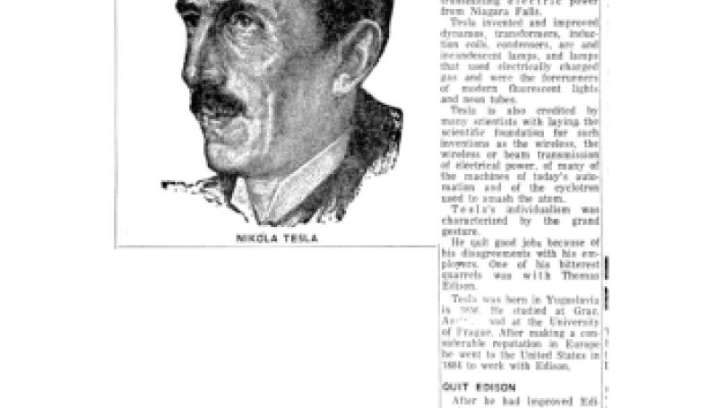 Preview of Nikola Tesla was Genius of Electrical Science and Incorruptible Individual article