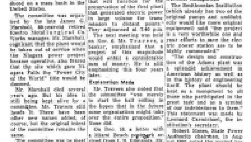 Preview of Much Effort Expended to Save Adams Plant article