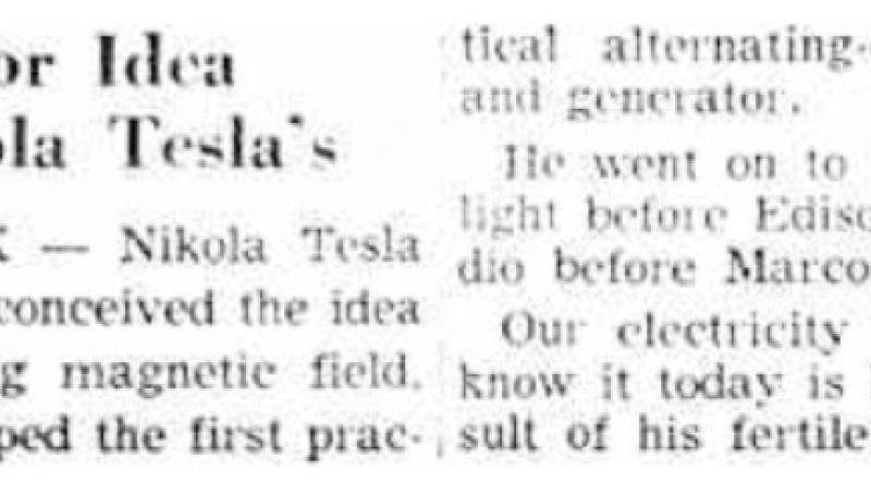 Preview of A.C. Motor Idea was Nikola Tesla's article