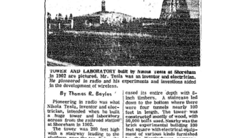 Preview of Noted Radio Pioneer Had Lab, Tower at Shoreham in 1902 article
