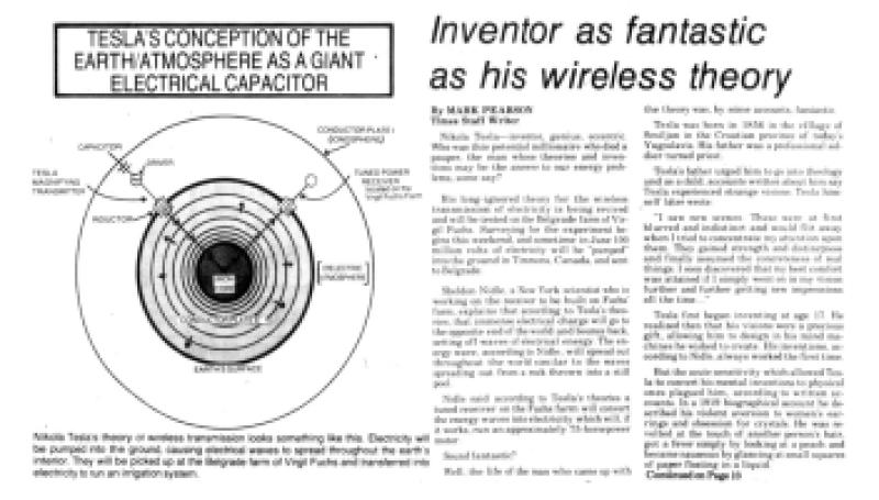 Preview of Inventor as Fantastic as His Wireless Theory article