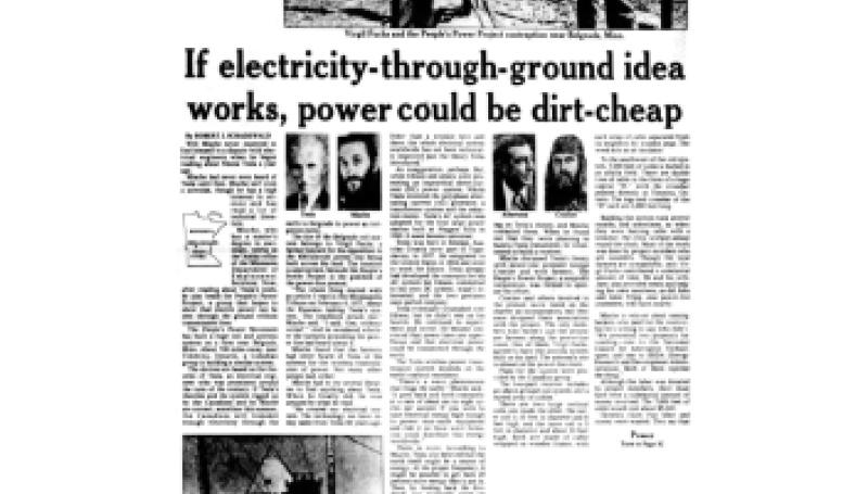 Preview of If Electricity-Through-Ground Idea Works, Power Could Be Dirt Cheap article