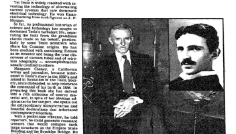 Preview of Tesla: Man Out of Time (Book Review) article