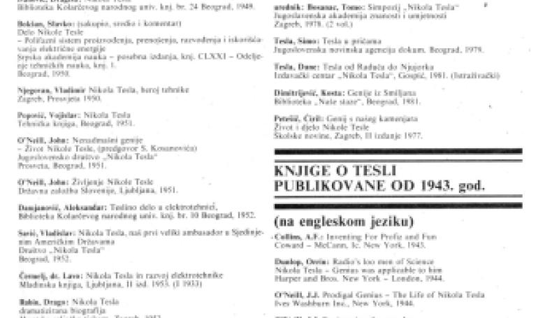 Preview of Books on Tesla Published Since 1943 and a Selection of Tesla's Patents article