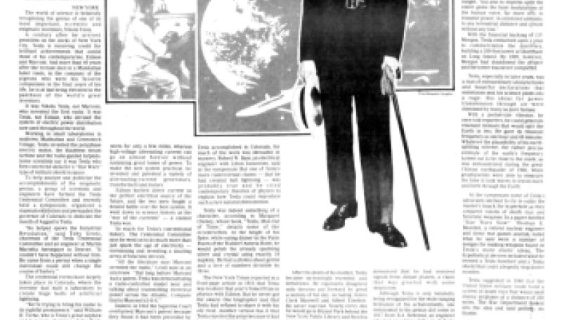 Preview of Nikola Tesla, A Genius Forgotten (reprint) article