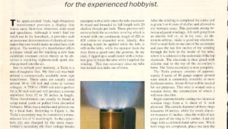 Preview of The Tesla High Frequency Transformer article