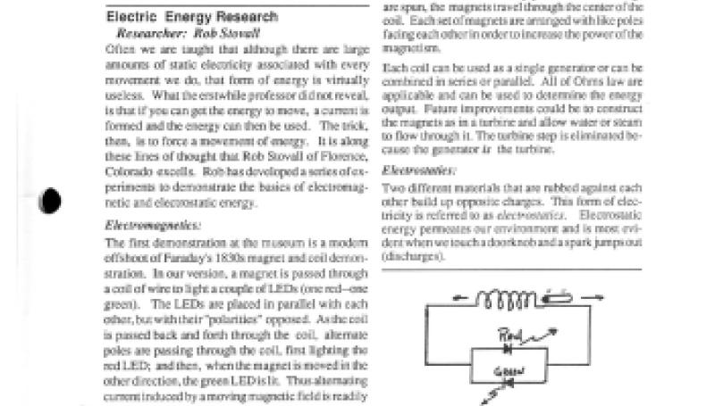 Preview of Ongoing Projects at the Nikola Tesla Museum of Science & Industry (Apr. 1991) article