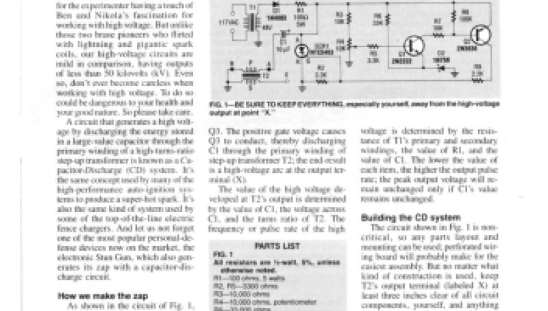 Preview of High-Voltage Zappers article